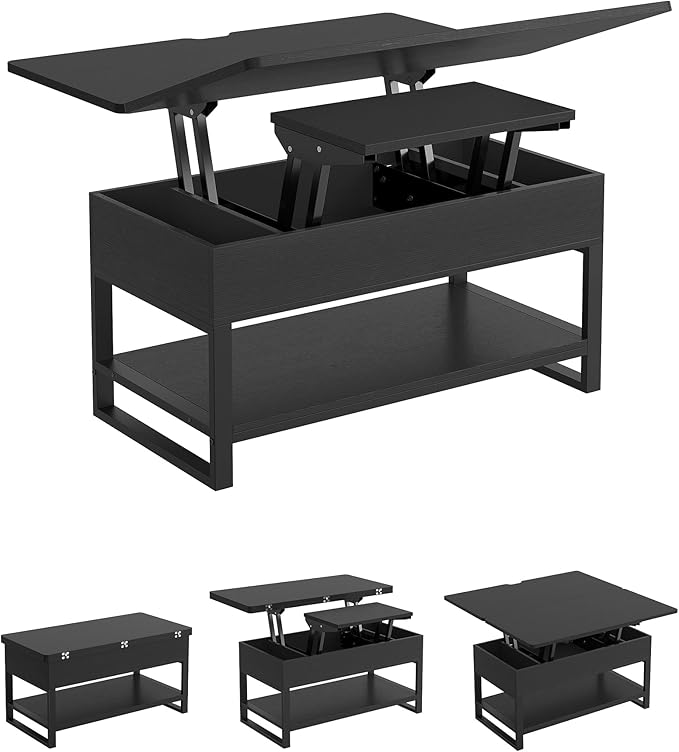 Mesa de Centro Elevable 3 en 1 – Compacta, Versátil y Moderna