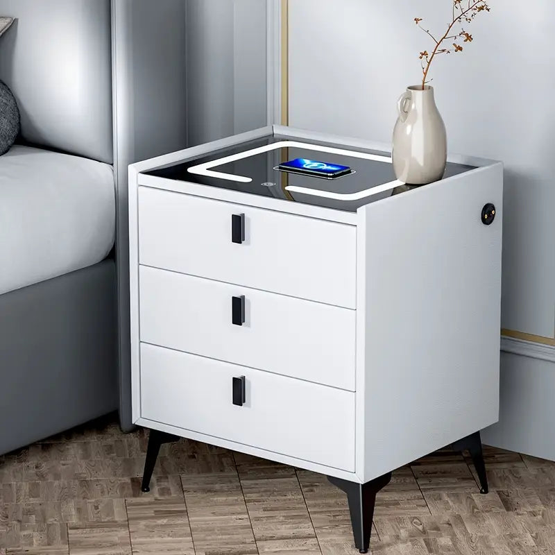 Mesilla de Noche Moderna con Carga Inalámbrica