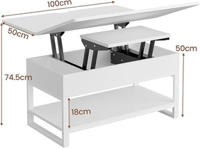 Mesa de Centro Elevable 3 en 1 – Compacta, Versátil y Moderna
