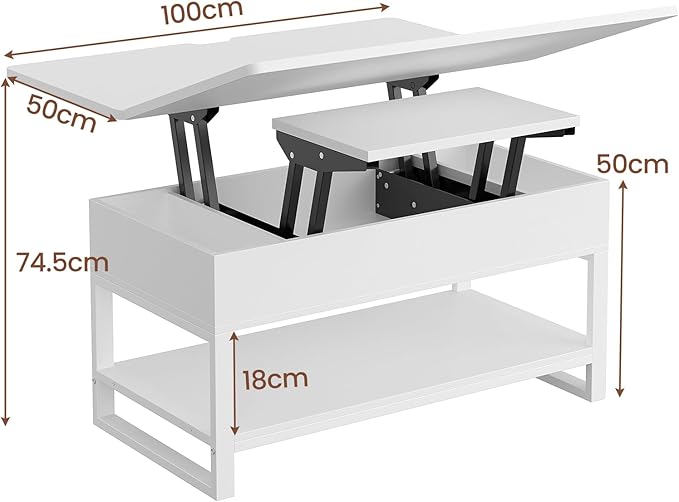 Mesa de Centro Elevable 3 en 1 – Compacta, Versátil y Moderna