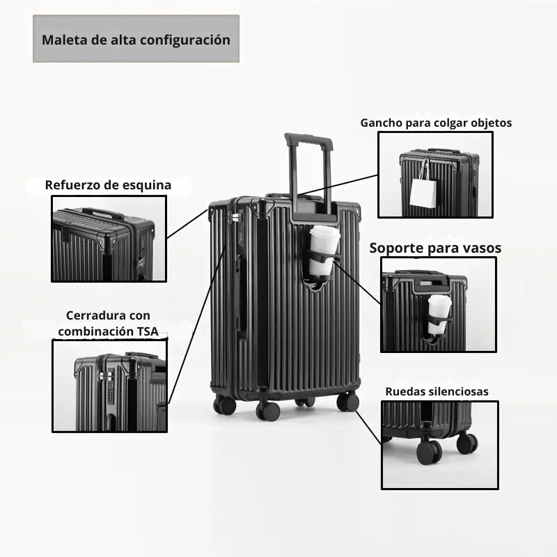 Maleta Viaje TSA con Ruedas Giratorias