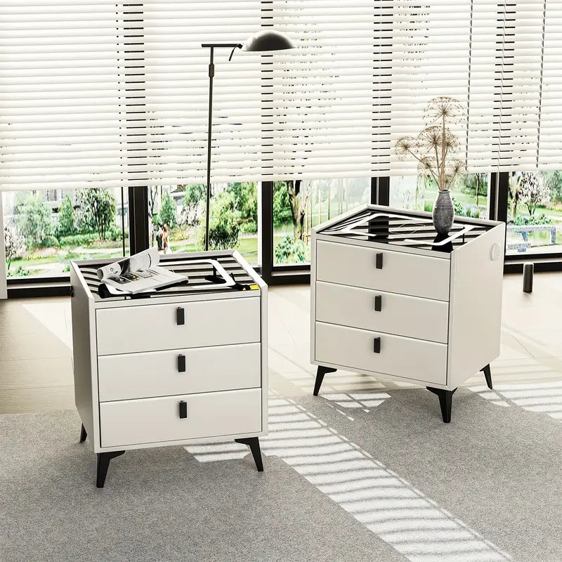 Mesilla de Noche Moderna con Carga Inalámbrica